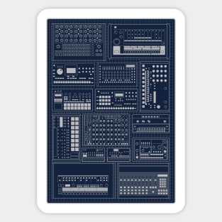 Drum Machine Synthesizer Collection for Electronic Musician Sticker